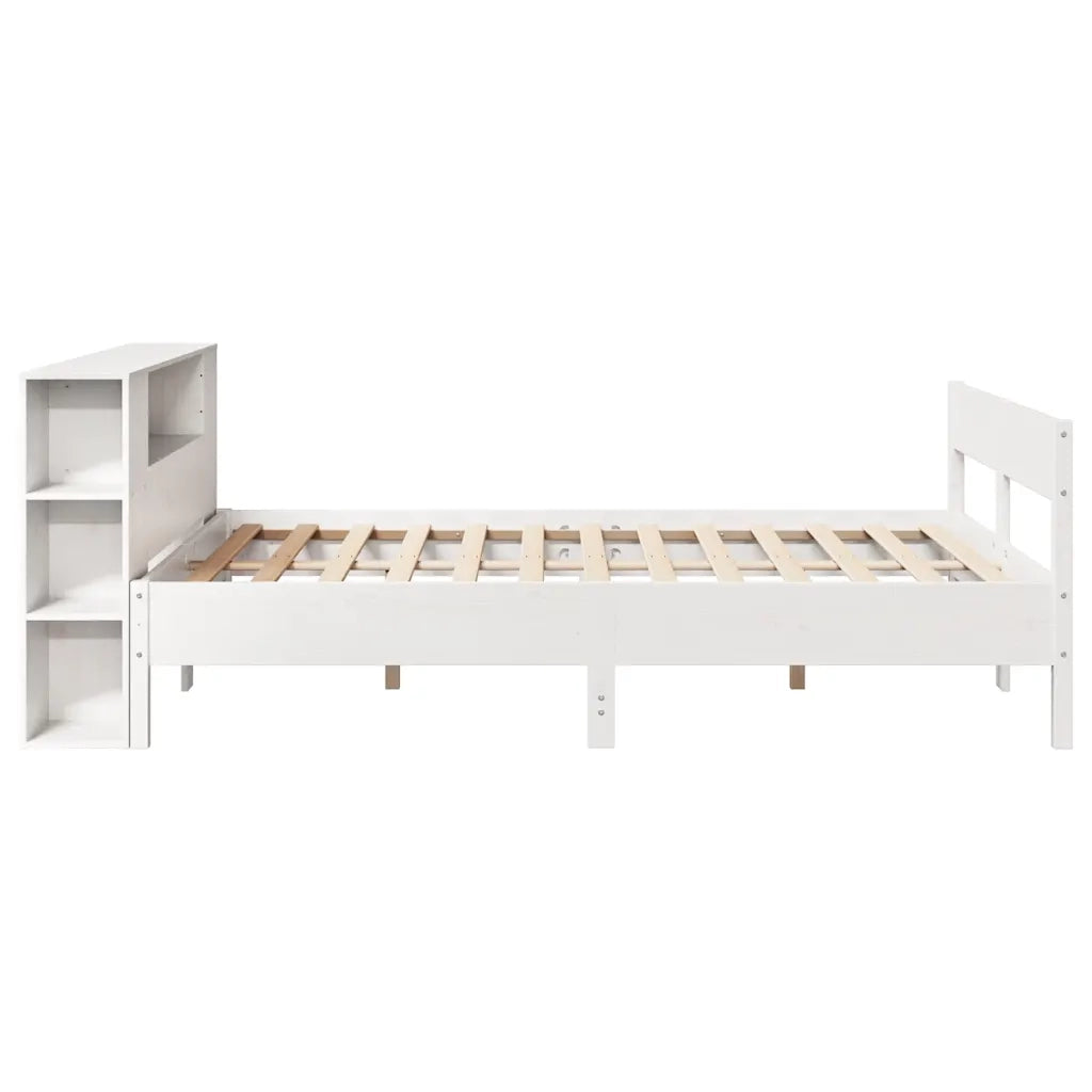 Letto Libreria senza Materasso Bianco 140x190 cm Legno di Pino 3322955