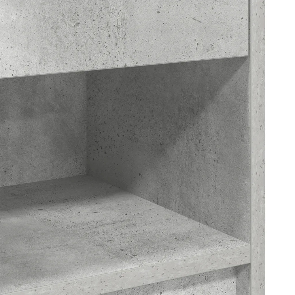 vidaXL Comodino con Cassetto Grigio Cemento 39x28x41 cm