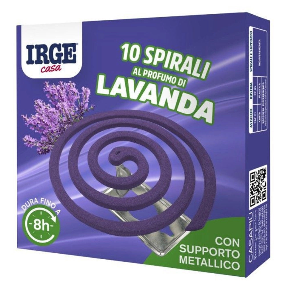 Trade Shop - Set 48pz Da 10 Spirali Insetticide Spirale Profumo Lavanda 13gr Supporto Metallico Can6944a -