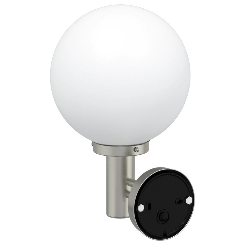 Luci da Parete Esterni con Sensore 2 pezzi Acciaio Inossidabile Argento IP44