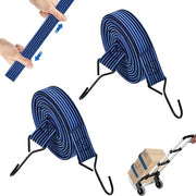 Cordone Bungee con Ganci - 1 m - Corda a Expansione Plana - Corda a Bagagli - Corda a Stormo - Resistente al Tempo e alle Sollecitazioni