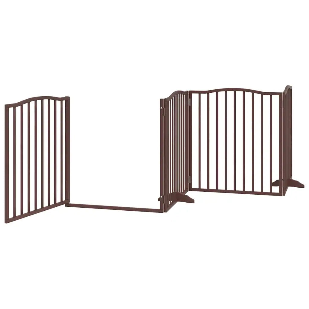 Cancello Cani Porta Pieghevole Marrone 12 Pannelli 960cm Pioppo CFW2955647