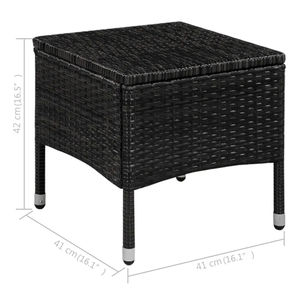 Sedia da Giardino | Sedie da Esterno con Sgabello e Cuscini in Polyrattan Nero