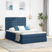Letto con contenitore e materasso Blu 140 x 200 cm Poliestere 3371915