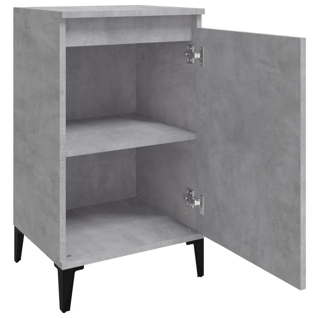 Comodini 2 pz-Set di 2 Tavolino da notte Grigio Cemento 40x35x70 cm in Legno Multistrato 230810