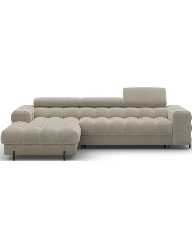 Divano angolare sinistro convertibile Beige design elegante 285x99x181cm FILTRO