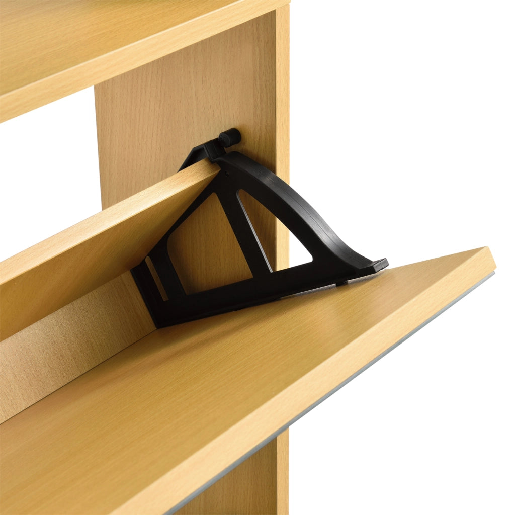 Scarpiera Vogar con 4 Contenitori Ribaltabili Mobile Portascarpe con Ante a Specchio 134x63x17 cm Effetto Faggio [en.casa]