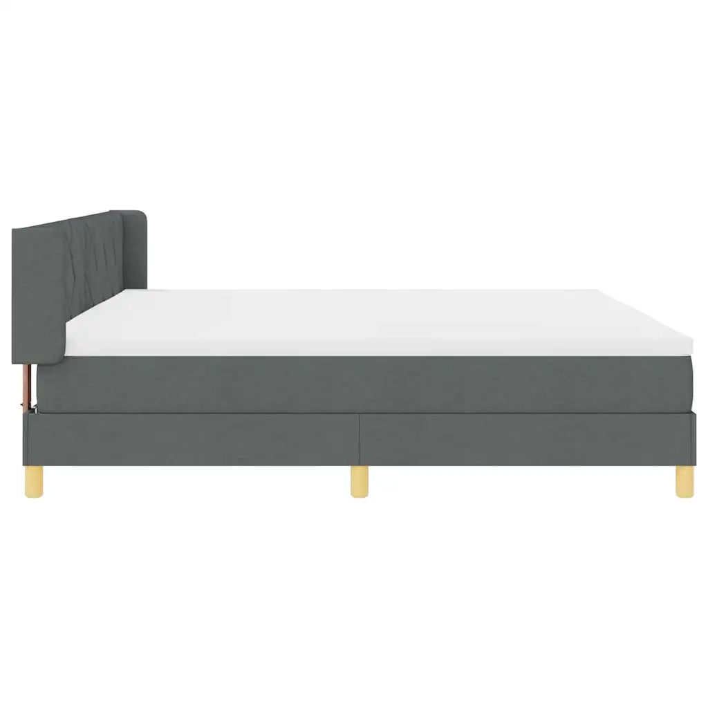 Letto a molle con materasso Grigio scuro 200 x 200 cm Tessuto 3341378
