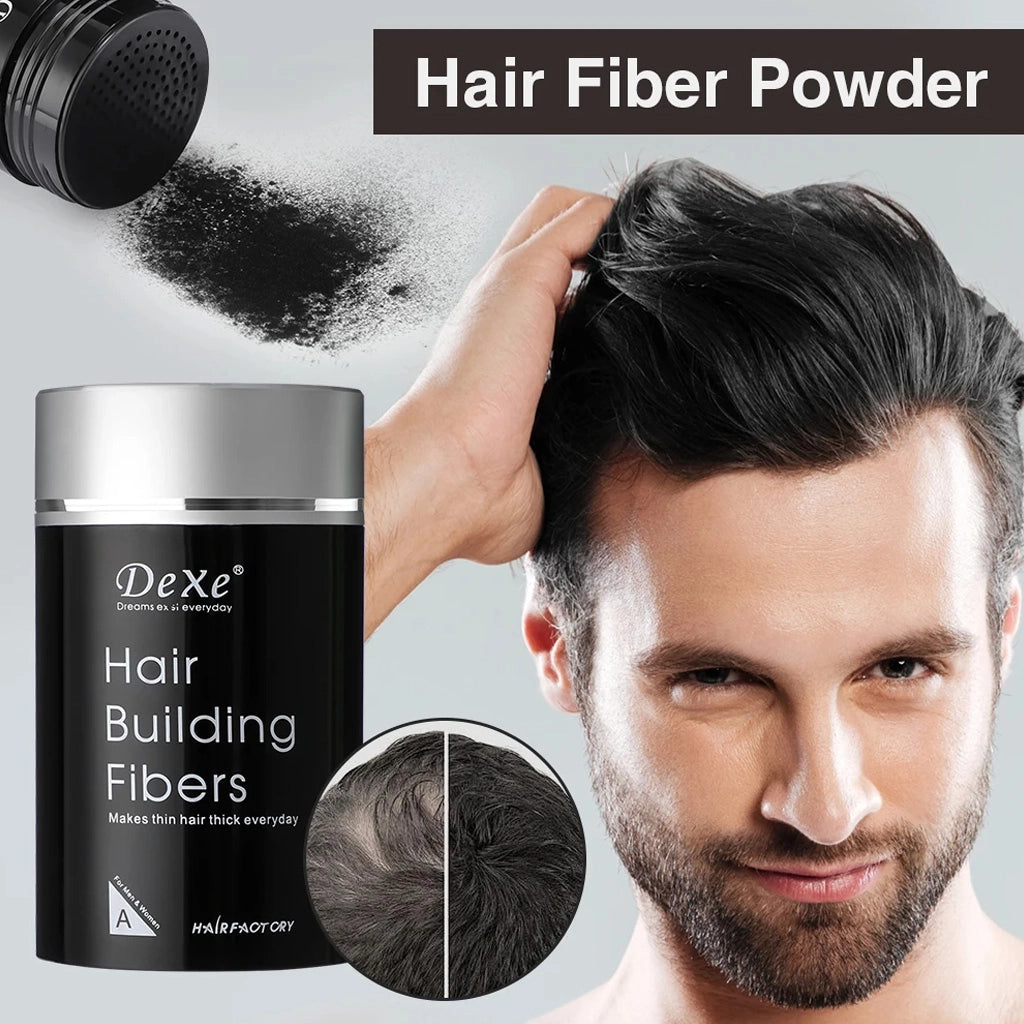 Fibre Capelli x 2 Barattoli Volumizzante Polvere per capelli Correttore Nero 22g