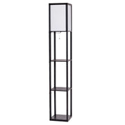 Lampada da terra con ripiano a 3 livelli 26 x 26 x 160 cm moderna illuminazione soffusa per soggiorno MDF nero 20_0019977