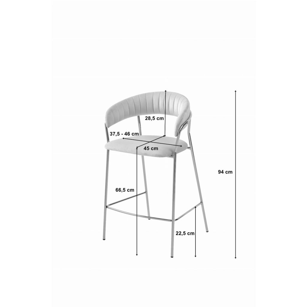 Set di 2 sgabelli bar Badia in velluto beige e gambe dorate