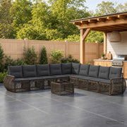 Set Divano da Giardino 10 pz Grigio e Grigio Scuro polyrattan 3435443