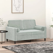 Cuscini Decorativi 2 pz Grigio Chiaro Ã˜15x50 cm in Velluto cod mxl 42912