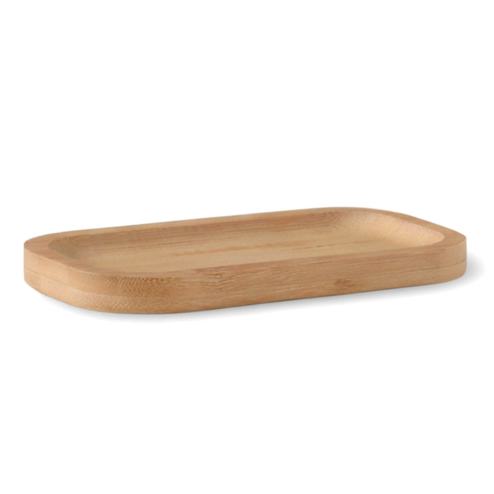 Set accessori bagno 3 pz crema con vassoio in bambù - Taki