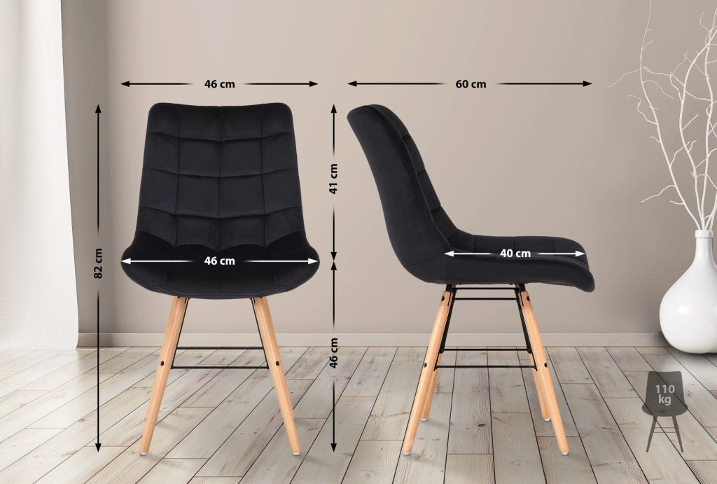 Sedia Leni Velvet nero