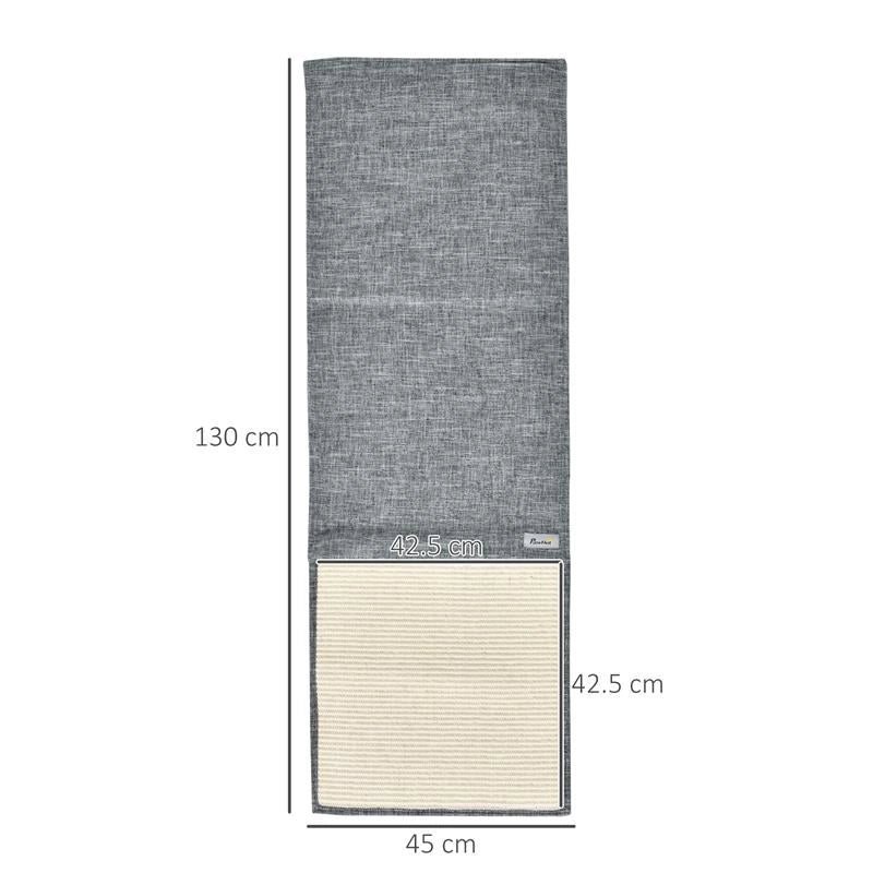 SET 2 TIRAGRAFFI PER GATTI DA DIVANO, TAPPETINI TIRAGRAFFI IN SISAL E POLIESTERE, 130X45CM - GRIGIO