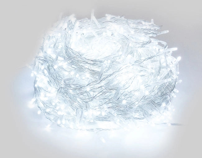 Luci di Natale Filo 900 LED 3m Luce Fredda Cavo Trasparente