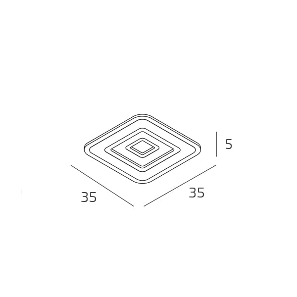 ZOOM APPLIQUE PLAFONIERA QUADRATA 35X35 SABBIA CCT SWITCH 3000-4000°K 34W - CRI 90 3400 lm