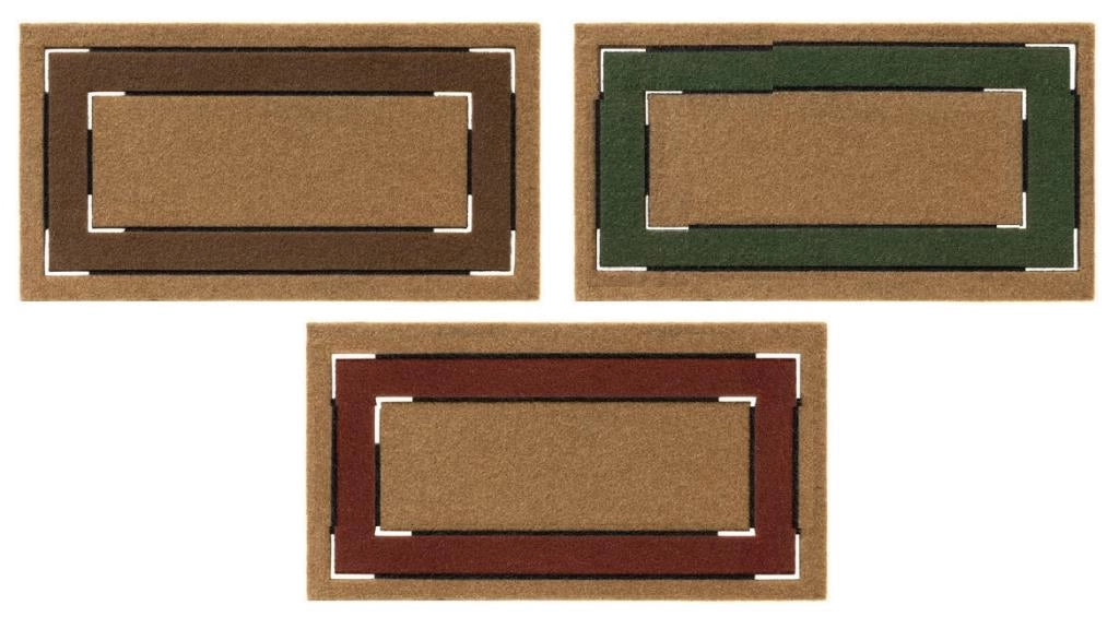 1 Pezzo Tappeto Zerbino Agugliato Side con Bordo 40 x 75 cm 3 Colori