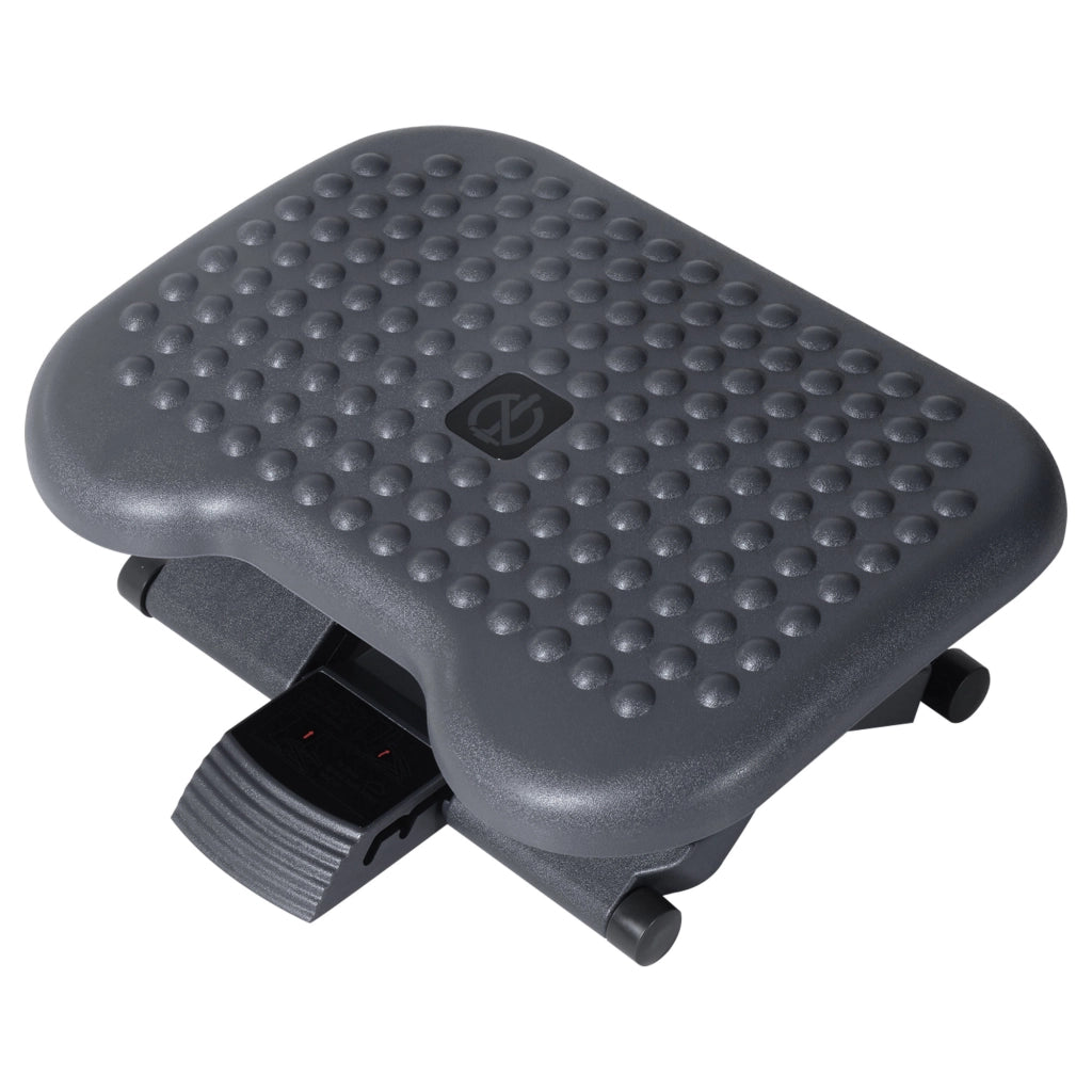 Poggiapiedi ergonomico regolabile con superficie massaggiante, plastica, grigio scuro, 46 x 35 cm