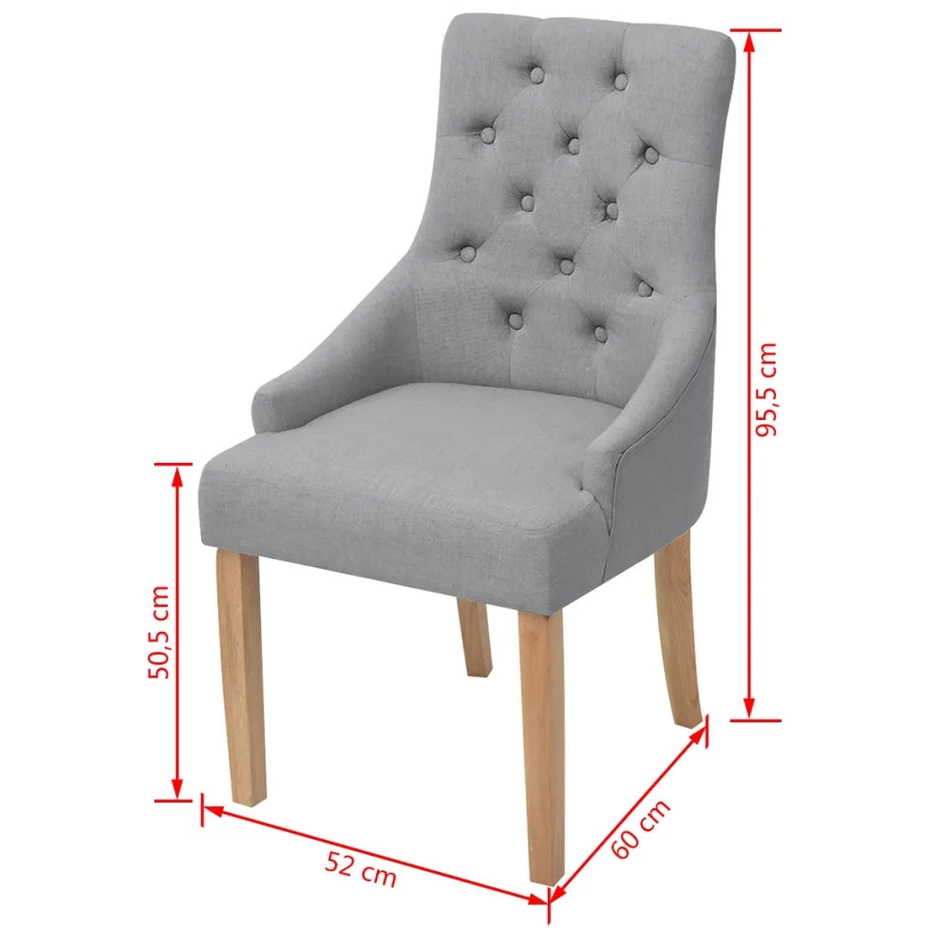 Sedie da Pranzo 4 pz Grigio Chiaro in Tessuto cod mxl 13794