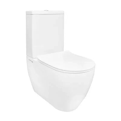 Vaso monoblocco filomuro rimless completo di sedile soft close