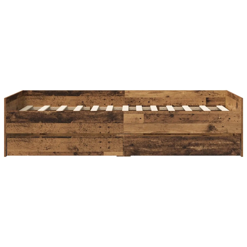Struttura del letto con cassetto Legno antico Pino massello 3429616