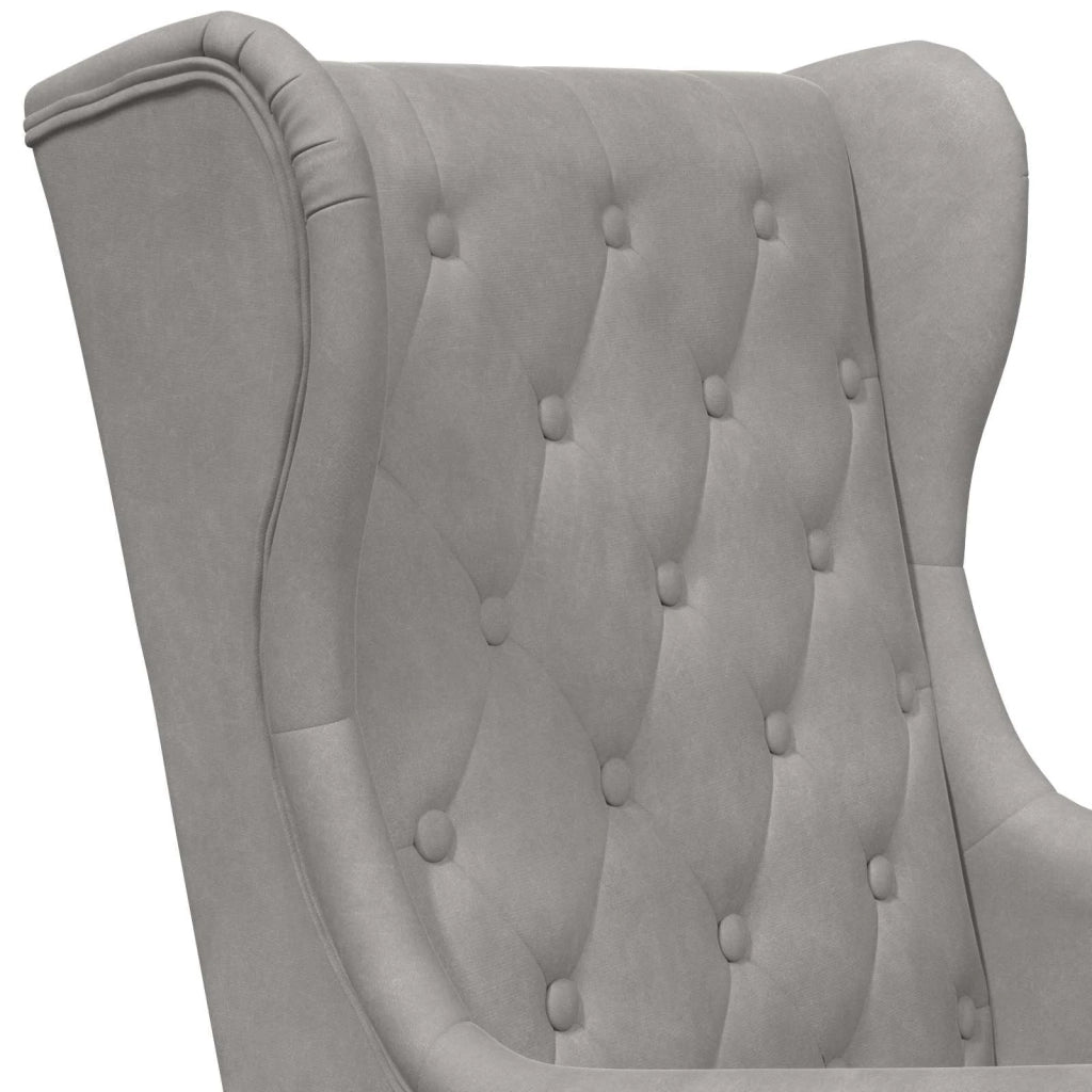 Poltrona-Divano Sedia-Poltroncina Grigio Chiaro Velluto 165436