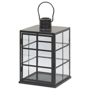 Lanterna in metallo Nero da 27 cm da parete in vetro con maniglia decorato scandinavo