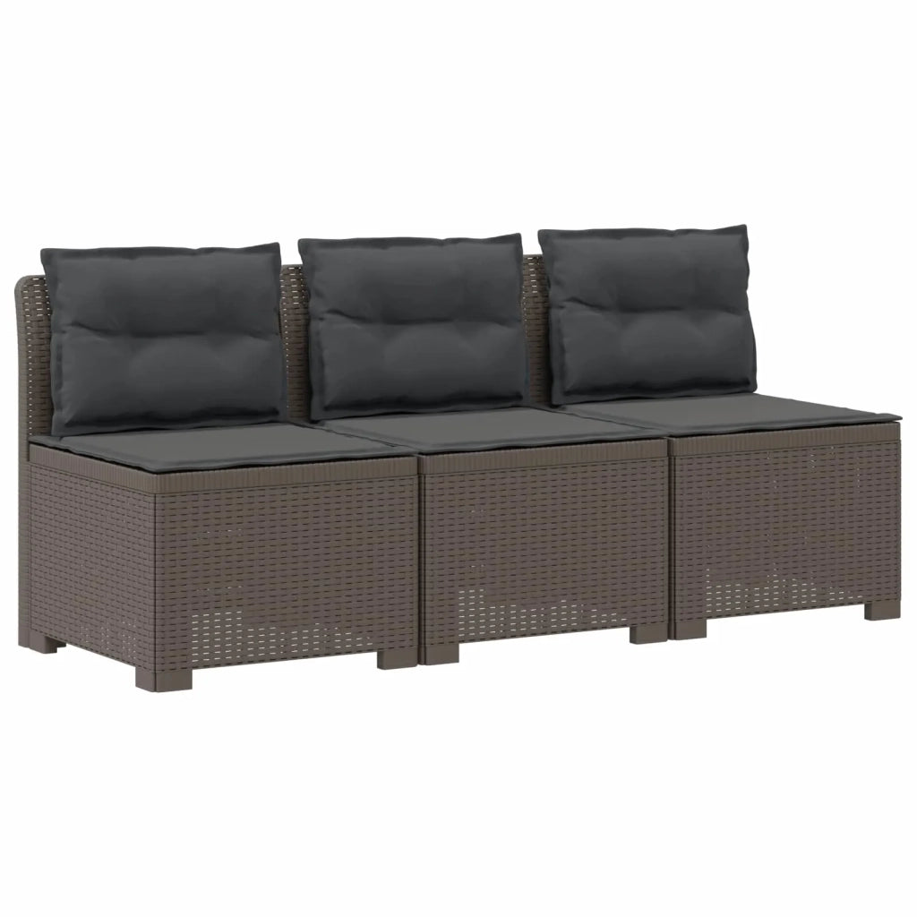 Divano da giardino 3 posti con cuscini in look rattan PP 8011989