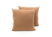 Coppia Cuscini Arredo Imbottiti Tessuto Ottoman In Tinta Unita Biscotto 36 - 60x60 - Biscotto 36