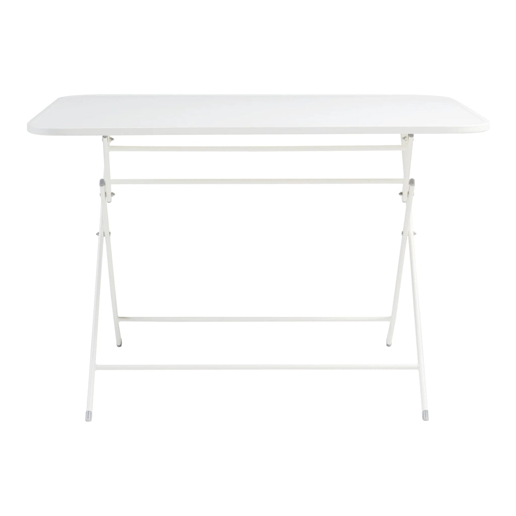 Tavolo da giardino pieghevole 110 x 70 x 71 cm acciaio laccato bianco 03_0011033