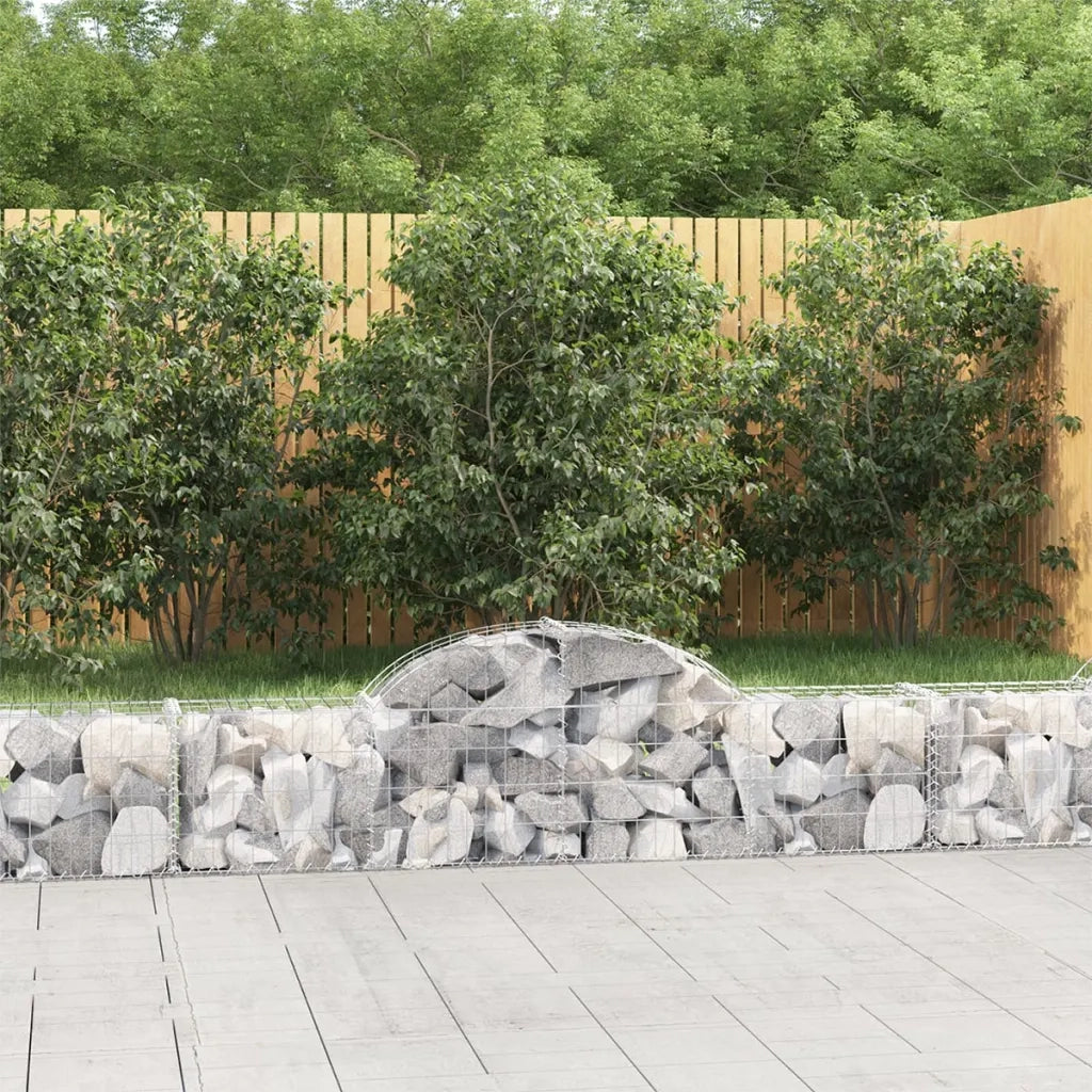 Cesti Gabbioni ad Arco 4 pz 200x30x40/60 cm Ferro Zincato 3146049
