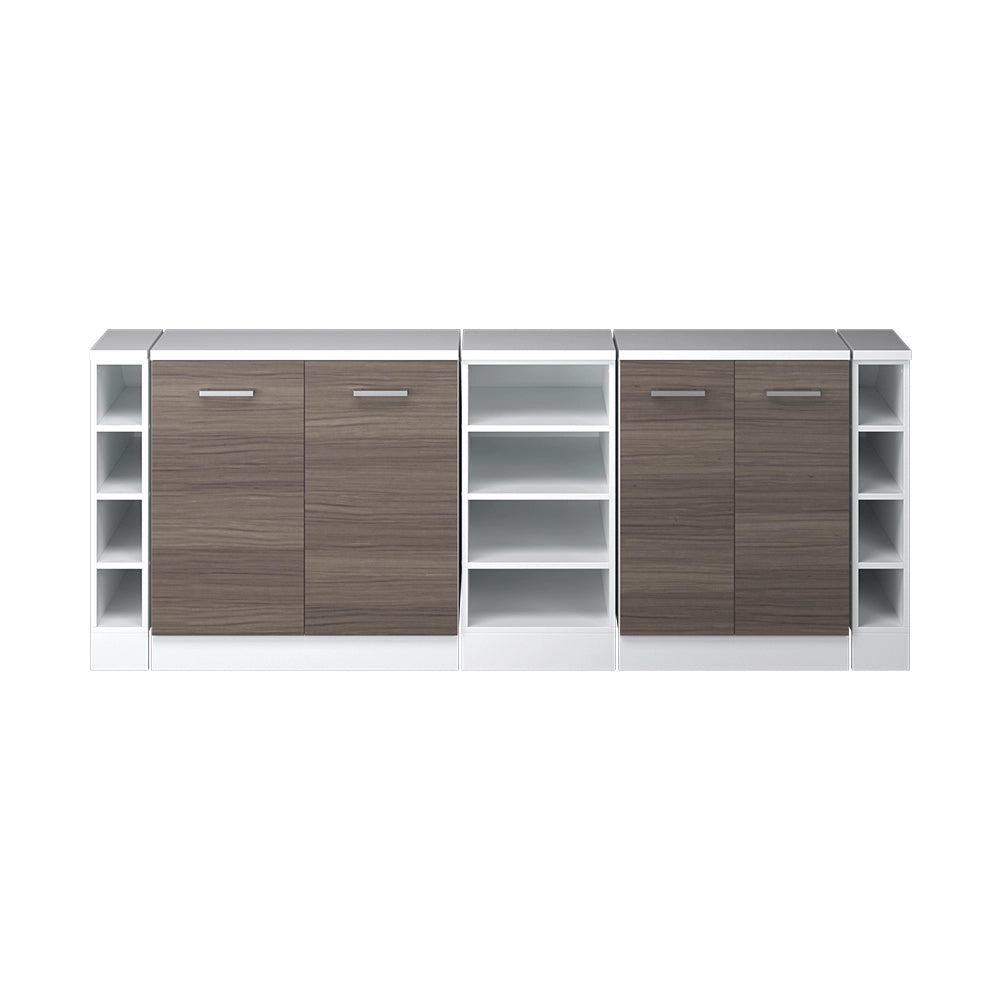 Mobile cucina sottotetto R-Line Grigio nobile/Bianco 210 cm Set di 5 carcasse armadio profondità 60 cm Vicco