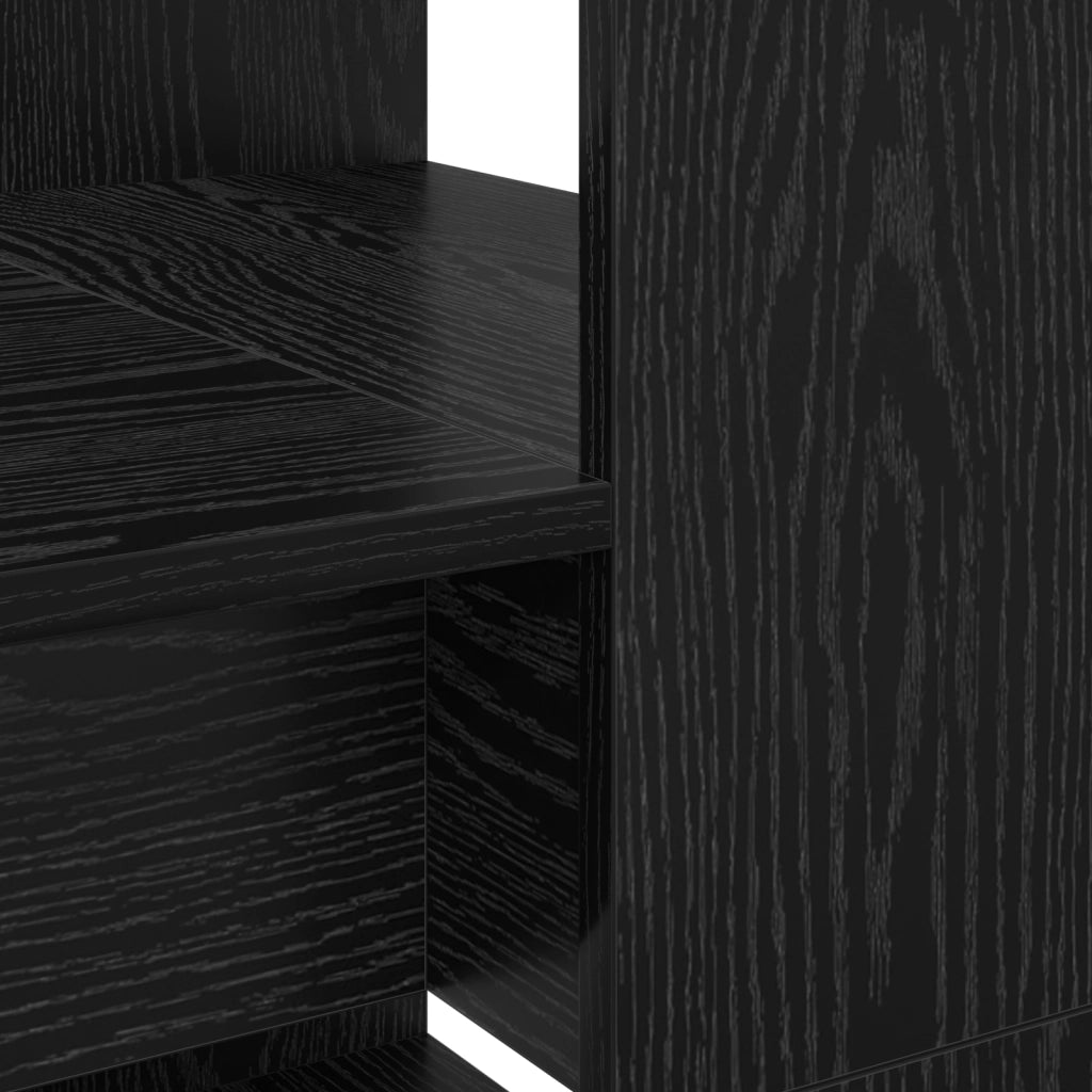 Scrivania con Stoccaggio Rovere Nero 113x54x120 cm Legno Ingegnerizzato