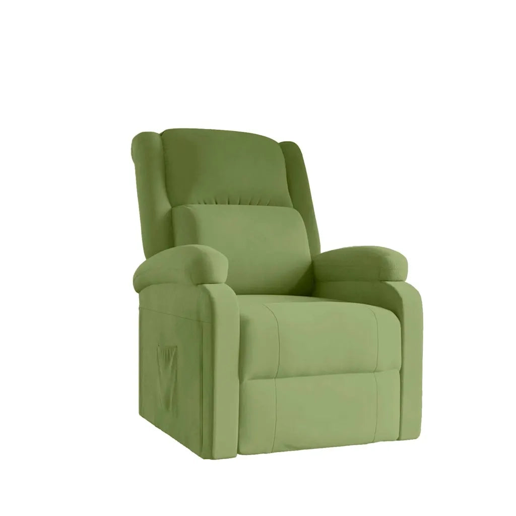 Divano Sedia-Poltrona Reclinabile Verde Chiaro in Velluto 710449