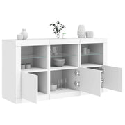 Credenza con Luci LED-Buffet-Armadio da cucina Bianca 123x37x67 cm 840032