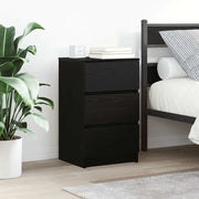 Comodini con 3 Cassetti 2 pz-Set di 2 Tavolino da notte Nero 39x35x65 cm