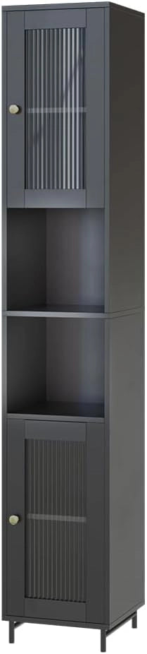 Mobiletto da bagno Malte, Grigio, 30 x 171.5 cm, per la conservazione di accessori da bagno e combinabile con Malte