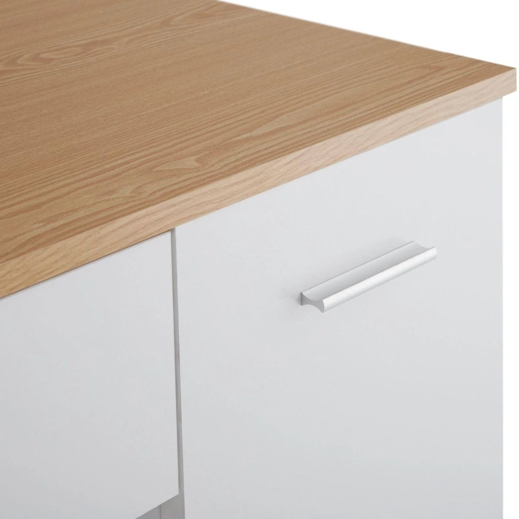 Toeletta con specchio e cassetto elegante tavolo da trucco moderno 137,5 cm bianco 08_0000240