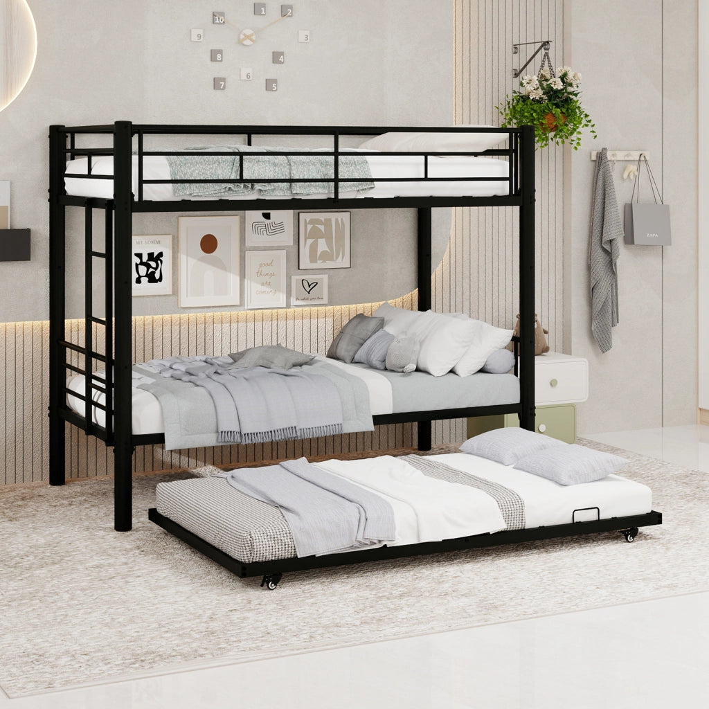 Letto a castello funzionale ferro nero 97x196 cm