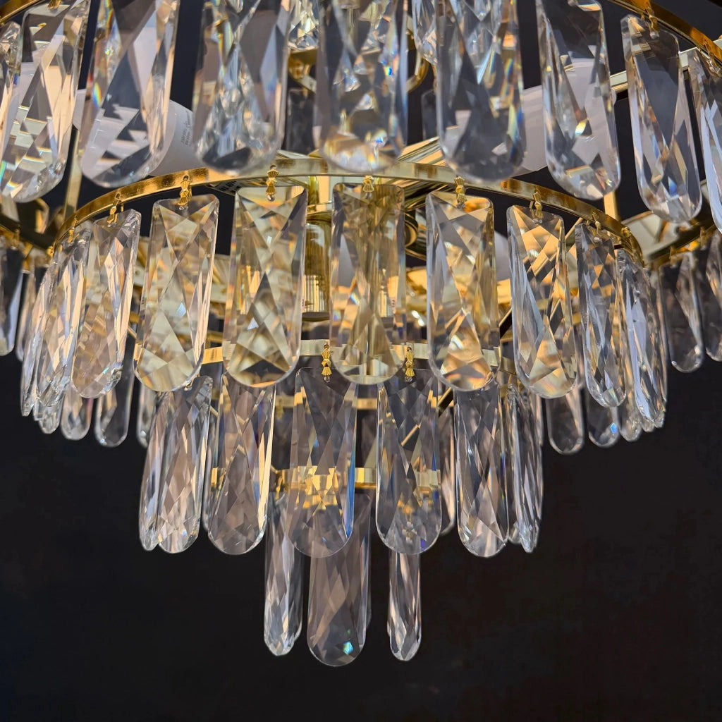 Lampada A Sospensione In Cristallo Swe076-cp 50cm Gold