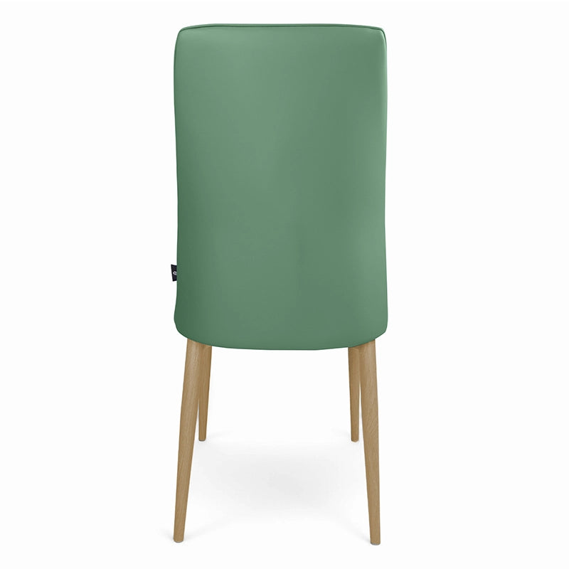 Sedia da pranzo imbottita in ecopelle verde oliva – Francine (2 Pz.) - SD42FRPM