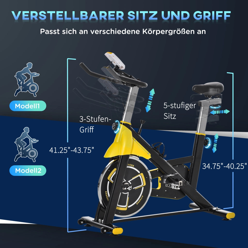 Ciclismo Trainer Bicicletta da Interno ¨C zephmum ¨C Giallo Nero Grigio 45.5x100x101-113 cm