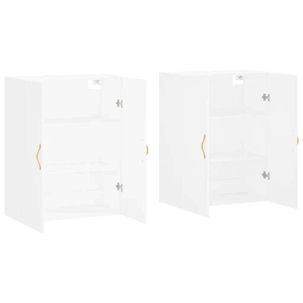 Set di 2 eleganti pensili da parete 69,5 x 34 x 90 cm ampio spazio contenitivo design senza tempo in legno composito bianco 02_0055348