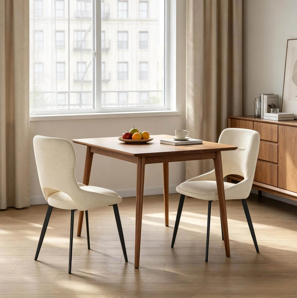 Set di 2 Sedie Moderne in Chenille Imbottite per Sala da Pranzo 43x40x86 cm