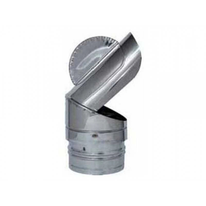 CAPPELLO FUMAIOLO FINALE GIREVOLE INOX D.80mm CANNA FUMARIA STUFA A PELLET - UNIVERSALE