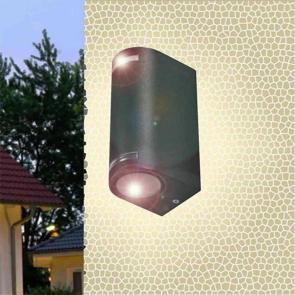Trade Shop - Applique Esterno Per Parete Facciate Giardino Lampada Up&down Gu10 Ip54 Gn-wl062 - Nero