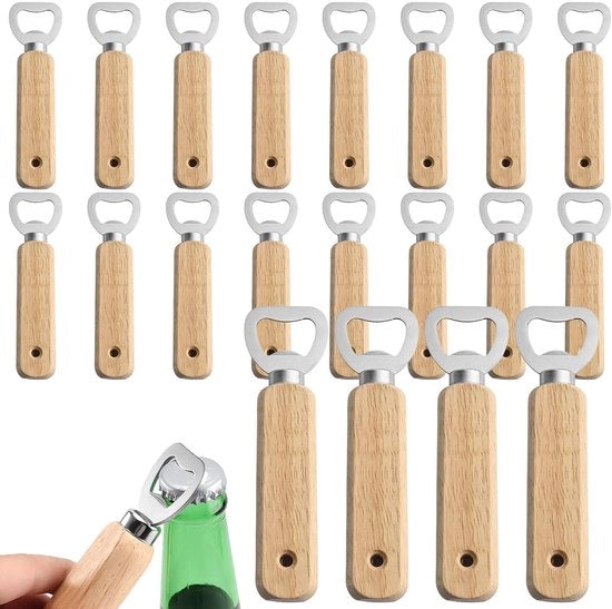 Apri-bottiglia portatile in legno - Opener per bottiglie di birra - Manubrio portatile - In legno - Apri-bottiglia per uso domestico - Adatto per uomini