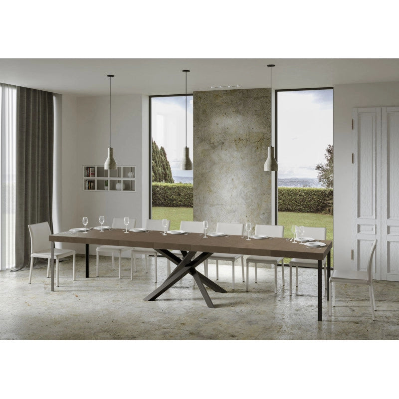 Tavolo allungabile 200/460x90 cm Volantis Premium telaio Antracite - Tortora